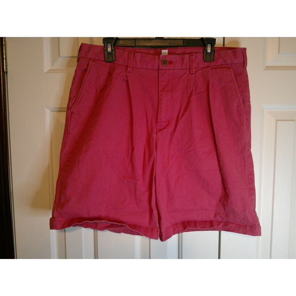 IZOD Saltwater Pink Chino Shorts Casual Summer Pleat Front Men's Size‎ 34